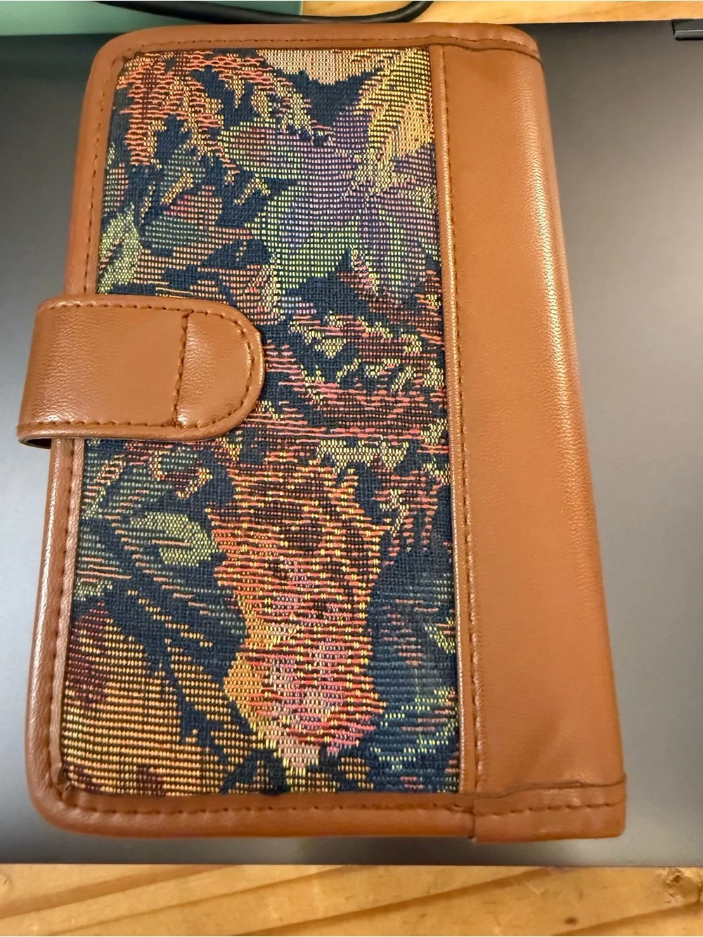 Tapestry Floral Leather-Trim Wallet